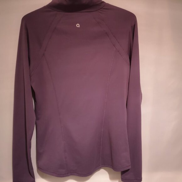 Hyba Ladies Long Sleeve Purple Mock Neck Exercise Top - Picture 2 of 6